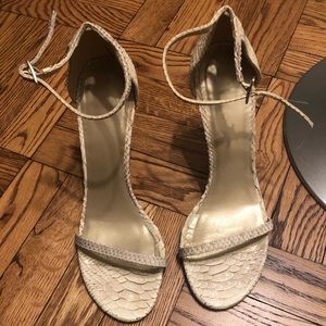 Stuart Weitzman python embossed leather heel